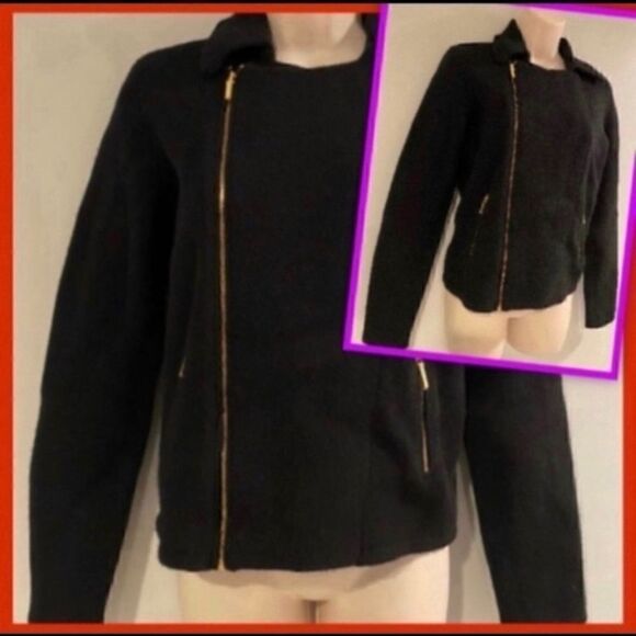 RALPH LAUREN 100% LAMBSWOOL BLACK SWEATER JACKET S - Picture 1 of 10